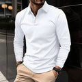 Long-Sleeved Polo Shirt with Tailored Fit for Smart Casual Wear 0