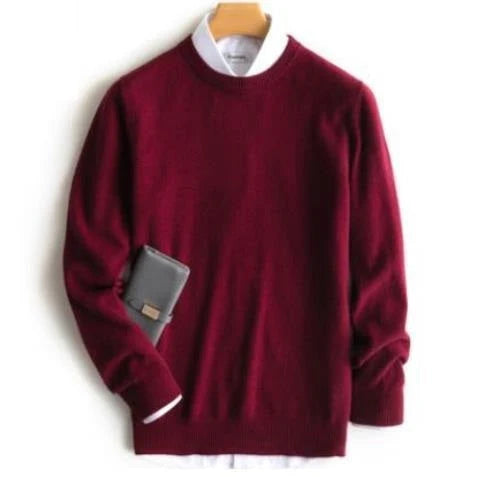 Men's Cashmere Crew Neck Sweater - Soft Pullover for Business & Casual Wear 3