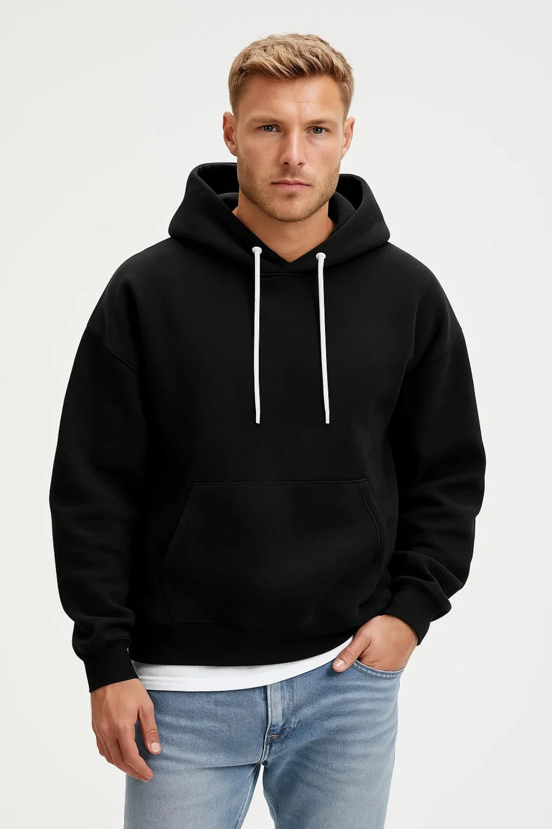 Men's Casual Hoodie with Kangaroo Pocket and Adjustable Hood 0