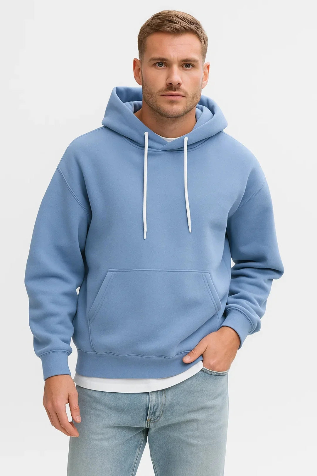 Men's Casual Hoodie with Kangaroo Pocket and Adjustable Hood 1