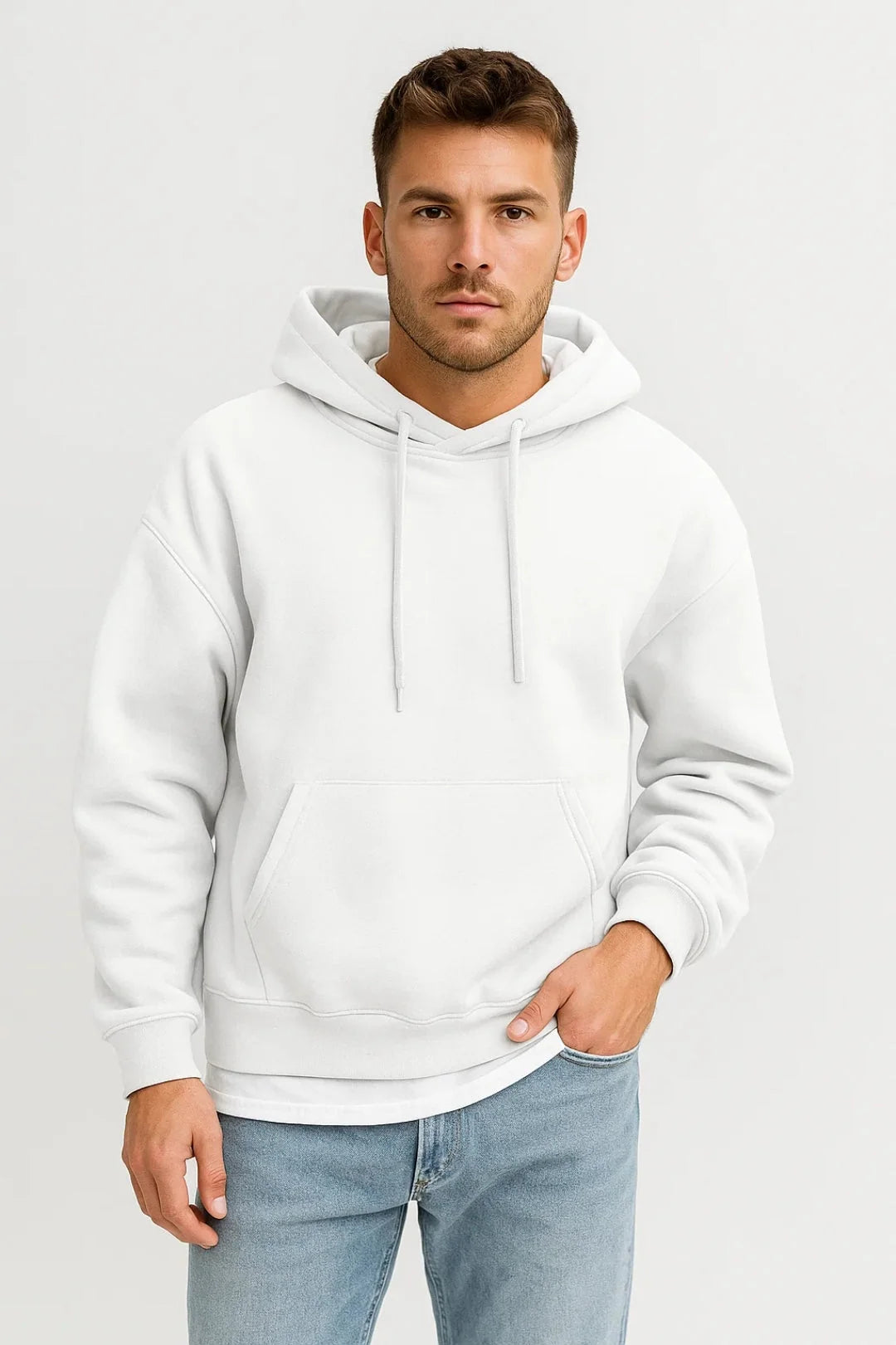 Men's Casual Hoodie with Kangaroo Pocket and Adjustable Hood 3