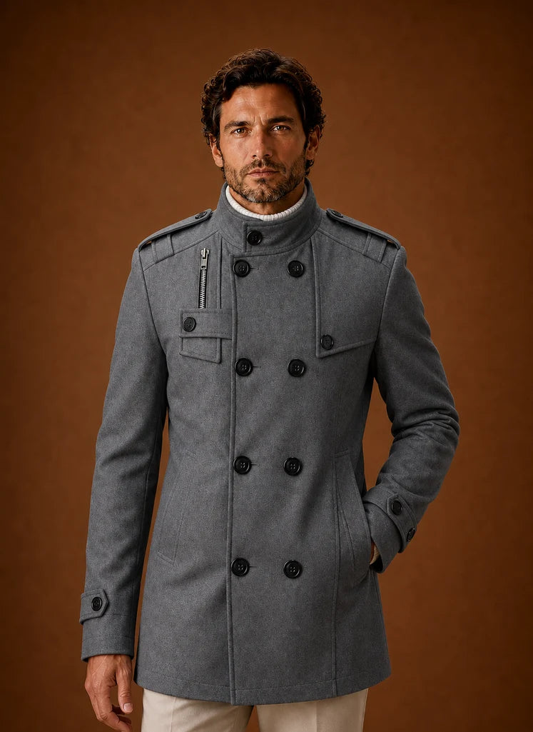 Men's Double-Breasted Overcoat for Formal and Casual Layering 1