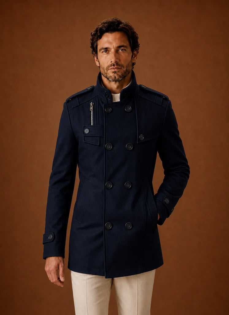 Men's Double-Breasted Overcoat for Formal and Casual Layering 2