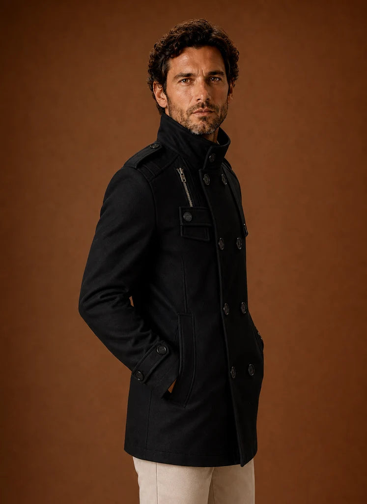 Men's Double-Breasted Overcoat for Formal and Casual Layering 5
