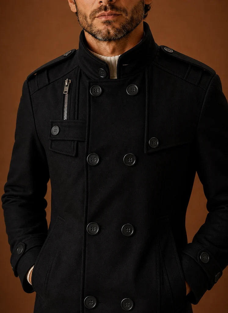 Men's Double-Breasted Overcoat for Formal and Casual Layering 6