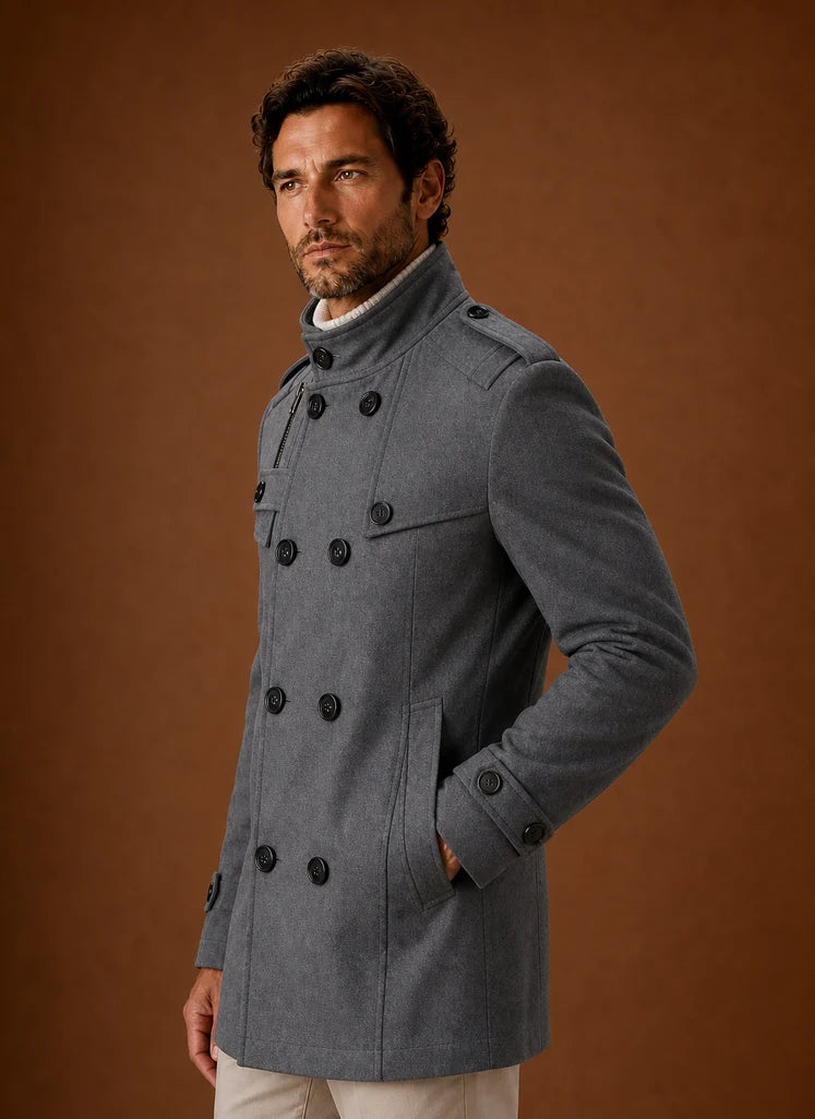 Men's Double-Breasted Overcoat for Formal and Casual Layering 7