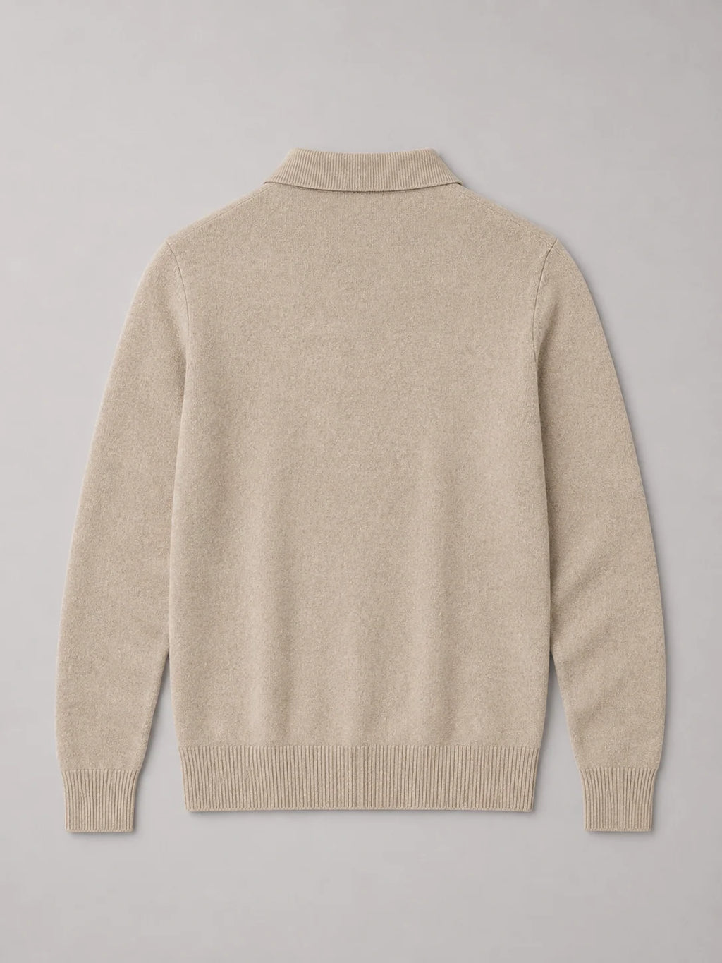 Men's Fine-Knit Sweater with Polo Collar and Neck Zip 5