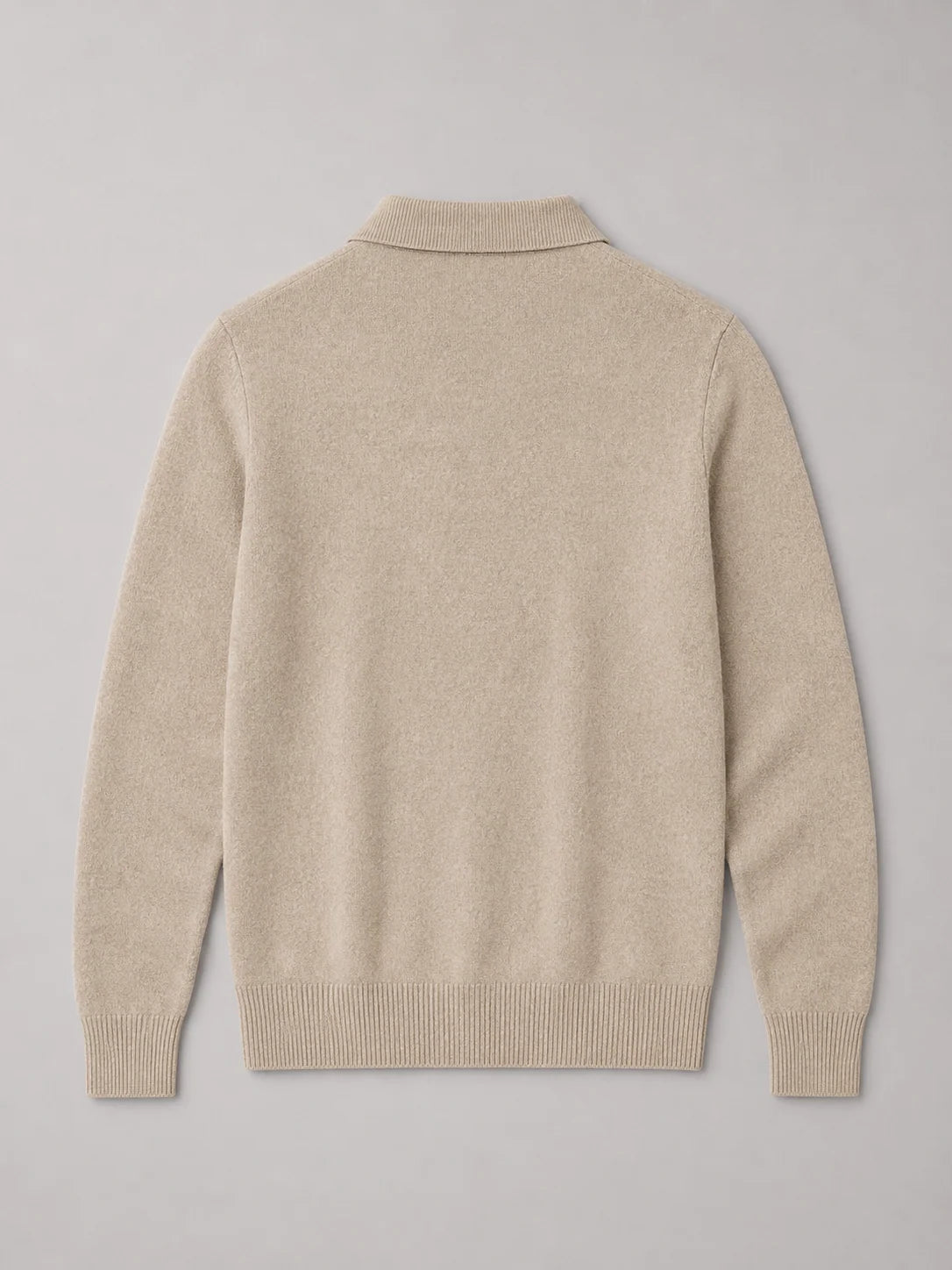 Men's Fine-Knit Sweater with Polo Collar and Neck Zip 5