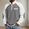 Men's Half-Zip Colorblock Sweater with Relaxed Fit 0