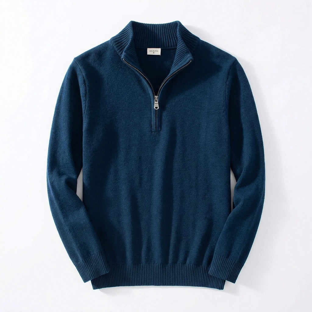 Men's Half-Zip Pullover Sweater with Relaxed Fit 0