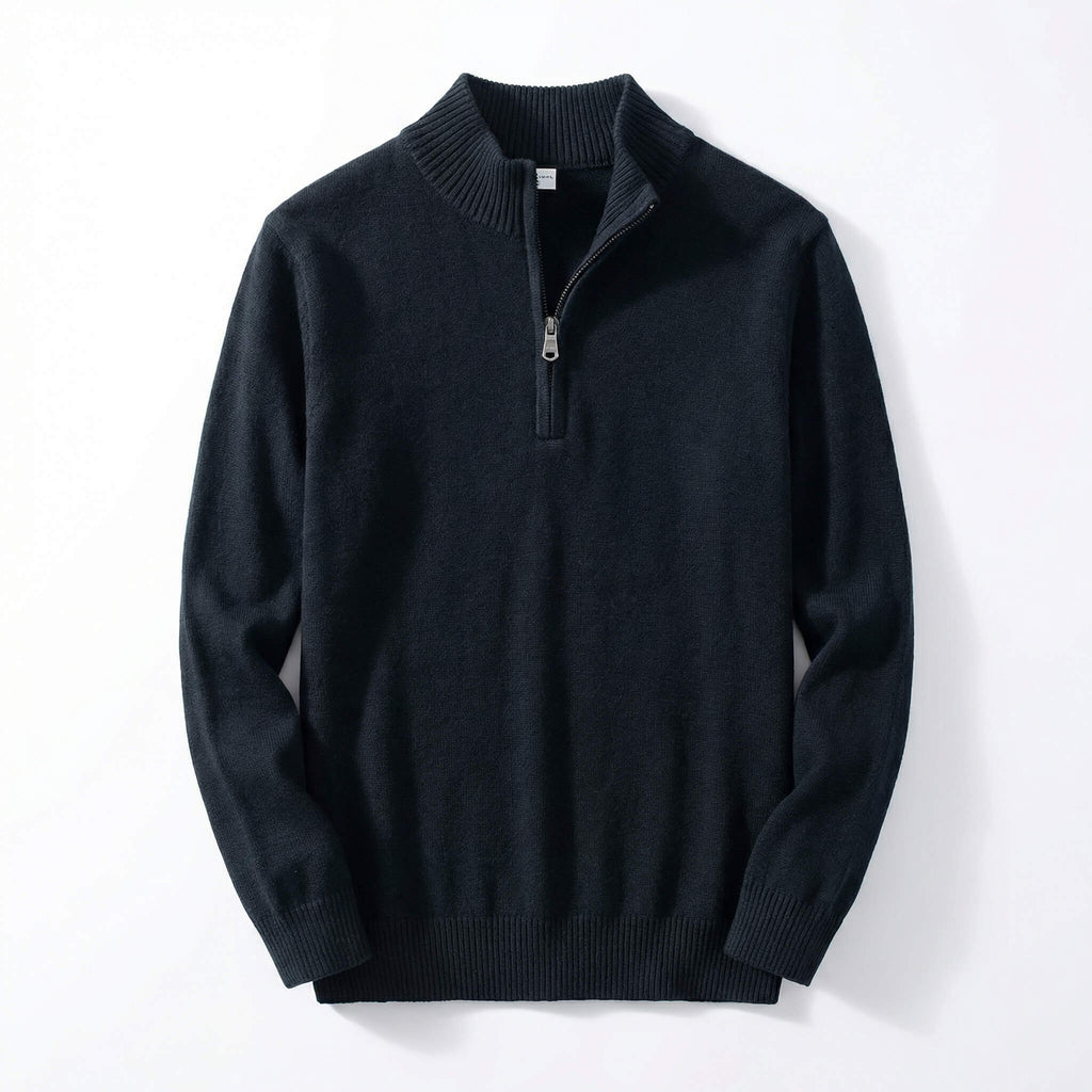 Men's Half-Zip Pullover Sweater with Relaxed Fit 1