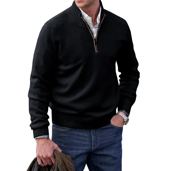 Men's Half-Zip Sweater in Soft Cashmere Blend for Versatile Style 1