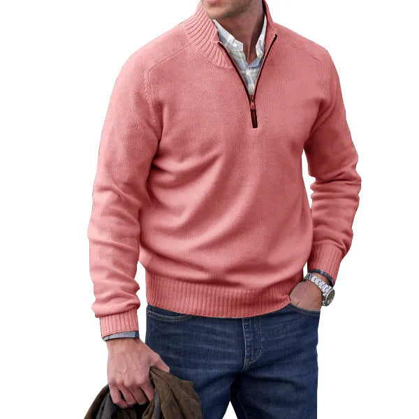 Men's Half-Zip Sweater in Soft Cashmere Blend for Versatile Style 2