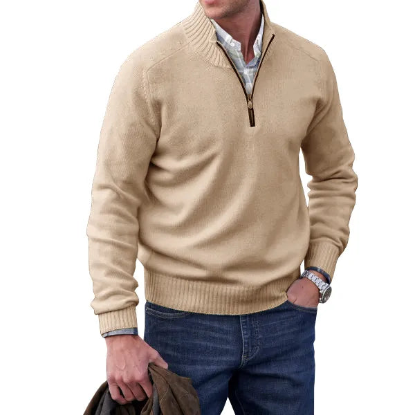 Men's Half-Zip Sweater in Soft Cashmere Blend for Versatile Style 3
