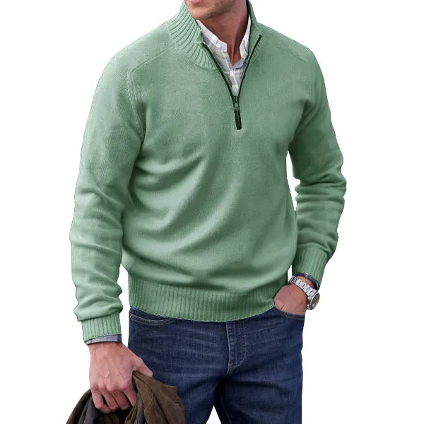 Men's Half-Zip Sweater in Soft Cashmere Blend for Versatile Style 4