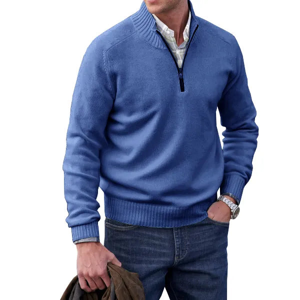 Men's Half-Zip Sweater in Soft Cashmere Blend for Versatile Style 5