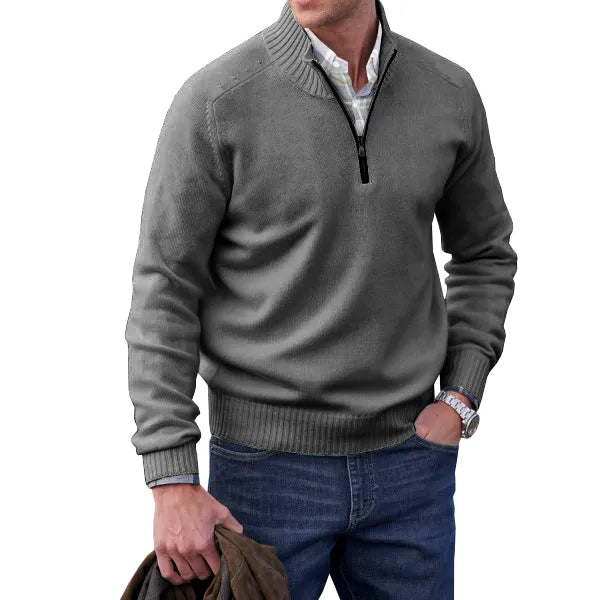 Men's Half-Zip Sweater in Soft Cashmere Blend for Versatile Style 6
