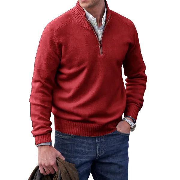 Men's Half-Zip Sweater in Soft Cashmere Blend for Versatile Style 7