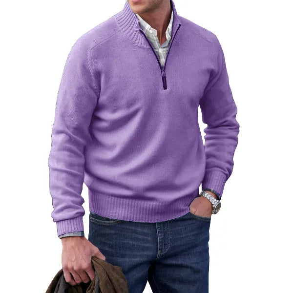 Men's Half-Zip Sweater in Soft Cashmere Blend for Versatile Style 8