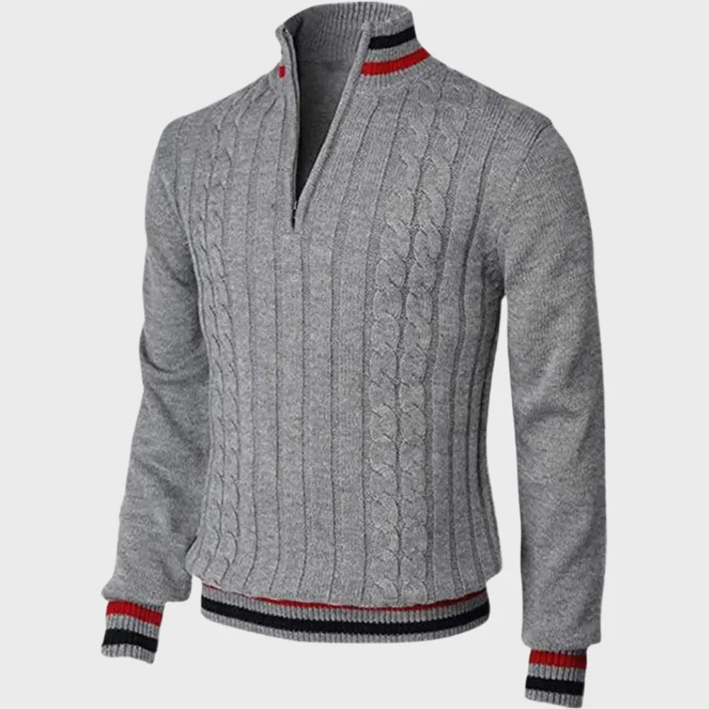 Men's Half-Zip Sweater with Breathable Fabric and Relaxed Fit 2
