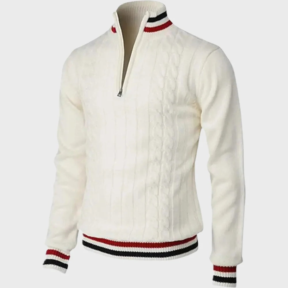 Men's Half-Zip Sweater with Breathable Fabric and Relaxed Fit 3