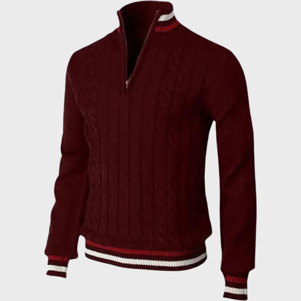 Men's Half-Zip Sweater with Breathable Fabric and Relaxed Fit 4