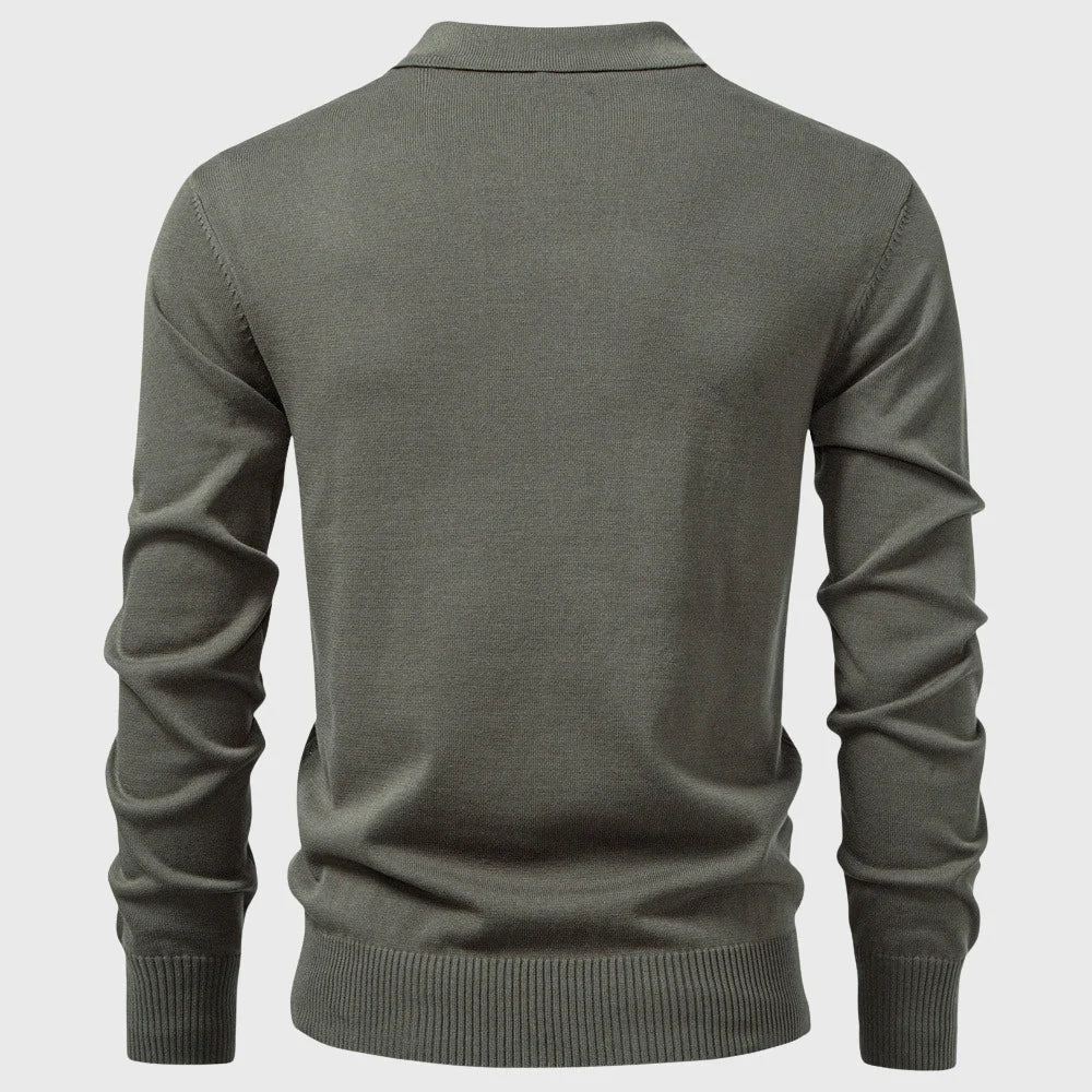 Men’s Half-Zip Textured Knit Long Sleeve Shirt 3