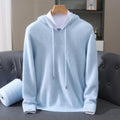 Men's Hooded Cashmere Pullover with Adjustable Drawstring for Versatile Wear 0