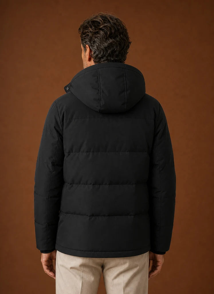 Men's Hooded Fleece-Lined Winter Jacket for Cold Weather Wear 1