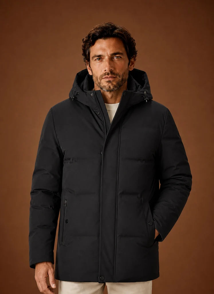 Men's Hooded Insulated Puffer Jacket for Cold Weather Wear 0