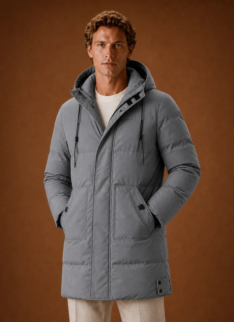 Men's Hooded Puffer Parka Jacket for Winter Warmth and Everyday Wear 0