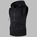 Men's Hooded Sleeveless Bodywarmer with Zip Front Lightweight Layer 0