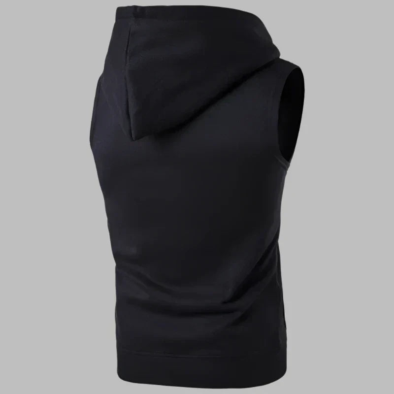 Men's Hooded Sleeveless Bodywarmer with Zip Front Lightweight Layer 4