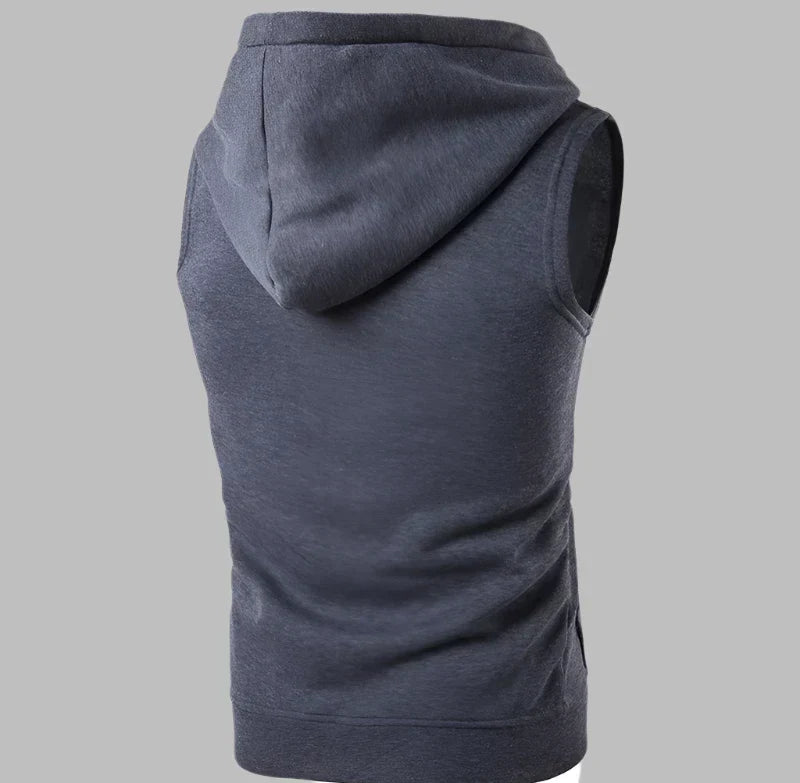 Men's Hooded Sleeveless Bodywarmer with Zip Front Lightweight Layer 5
