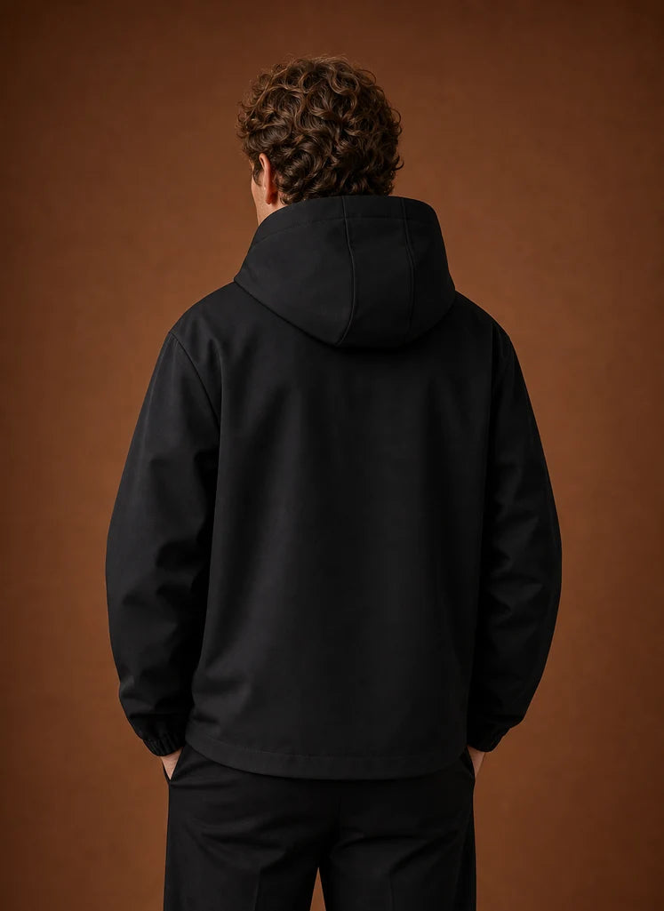 Men's Hooded Windbreaker Jacket with Streamlined Fit for Everyday Wear 1