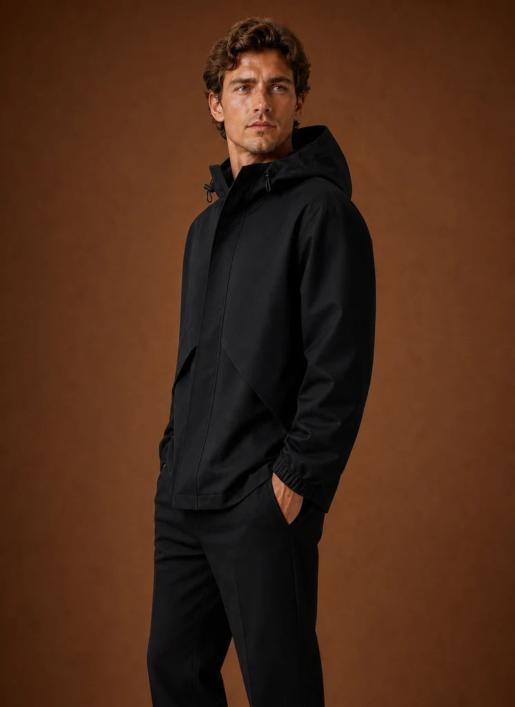 Men's Hooded Windbreaker Jacket with Streamlined Fit for Everyday Wear 3