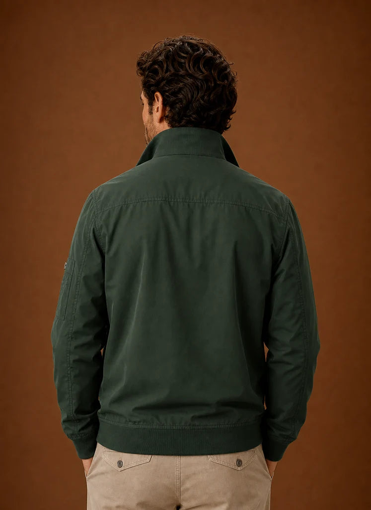 Men's Lightweight Bomber Jacket with Utility Pockets and Stand Collar 5