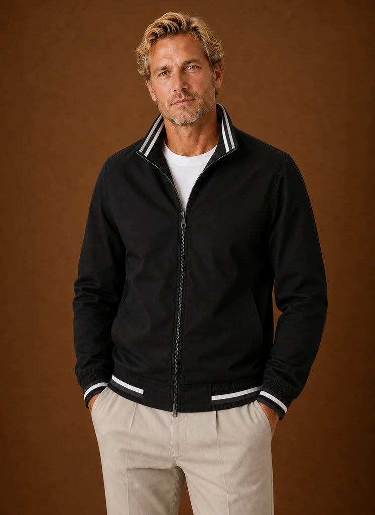 Men's Lightweight Bomber Jacket with Zip-Front Closure for Casual Layering 8