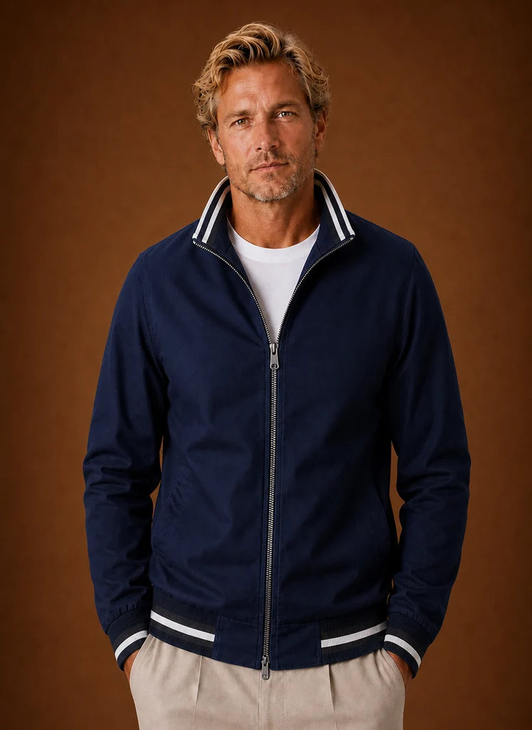 Men's Lightweight Bomber Jacket with Zip-Front Closure for Casual Layering 9