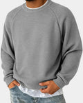 Men's Lightweight Crew Neck Knit Sweater with Raglan Sleeves 0