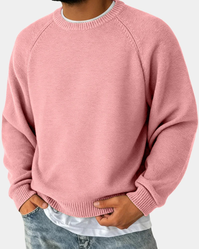 Men's Lightweight Crew Neck Knit Sweater with Raglan Sleeves 6