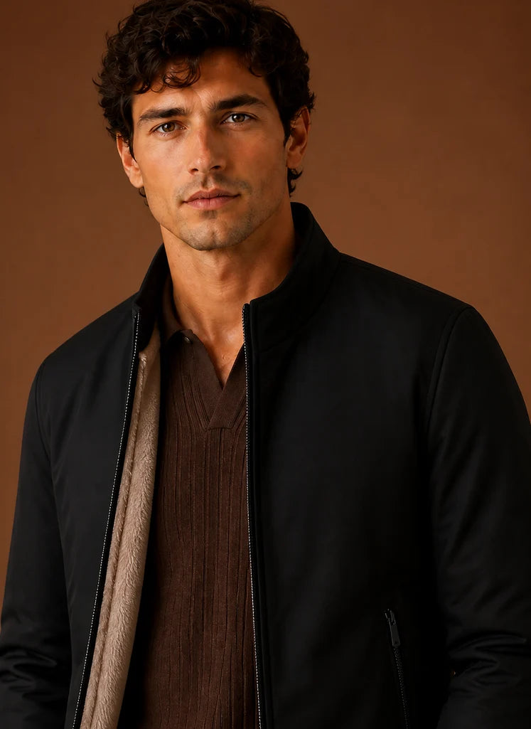Men's Lightweight Fleece Bomber Jacket with Zip Pockets 3