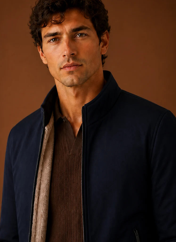 Men's Lightweight Fleece Bomber Jacket with Zip Pockets 7