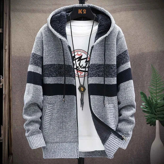 Men's Lightweight Hooded Cardigan with Front Zip 2