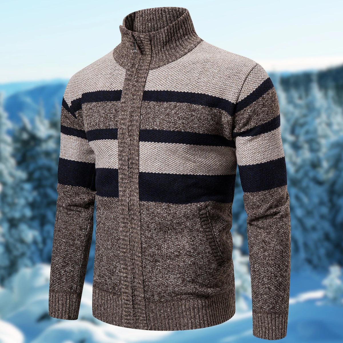 Men's Lightweight Striped Knit Sweater for Everyday Wear 2