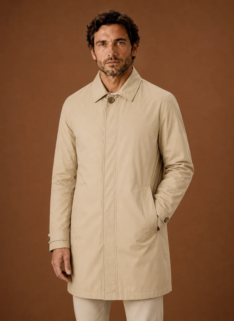 Men's Lightweight Water-Resistant Black Trench Coat with Tailored Fit 5