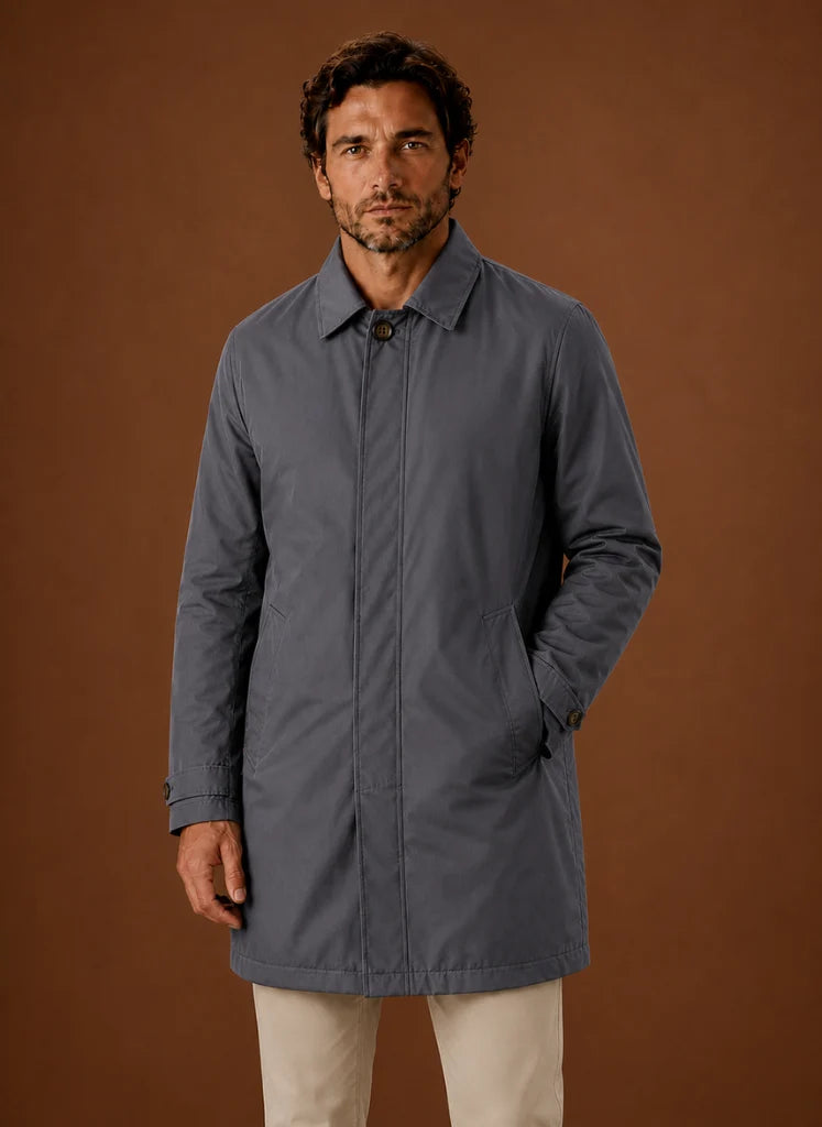 Men's Lightweight Water-Resistant Black Trench Coat with Tailored Fit 9