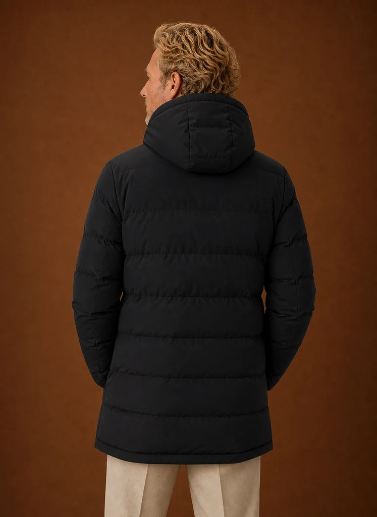 Men's Long Hooded Insulated Puffer Jacket for Cold Weather 1