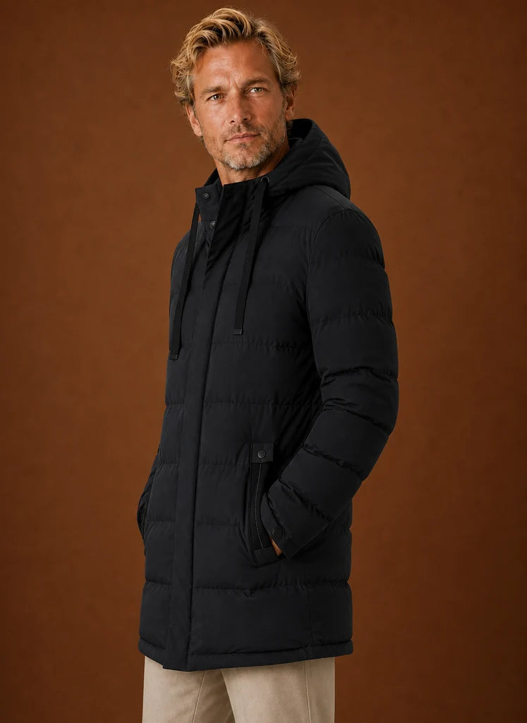 Men's Long Hooded Insulated Puffer Jacket for Cold Weather 2