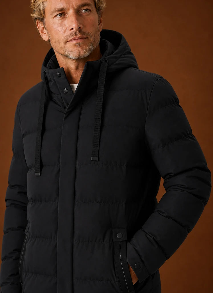 Men's Long Hooded Insulated Puffer Jacket for Cold Weather 3